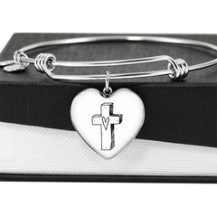 Heart Cross Bracelet | Holy Cross Bracelet | Christian Bracelet | Trust in the Lord With All Your Heart