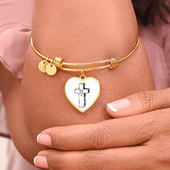 Heart Cross Bracelet | Holy Cross Bracelet | Christian Bracelet | Trust in the Lord With All Your Heart