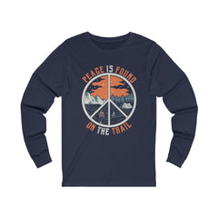 Peace Is Found On The Trail Navy Long Sleeve Tee