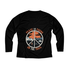 Peace Is Found On The Trail Long Sleeve Performance tee - Black