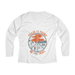 Peace Is Found On The Trail Long Sleeve Performance tee - White