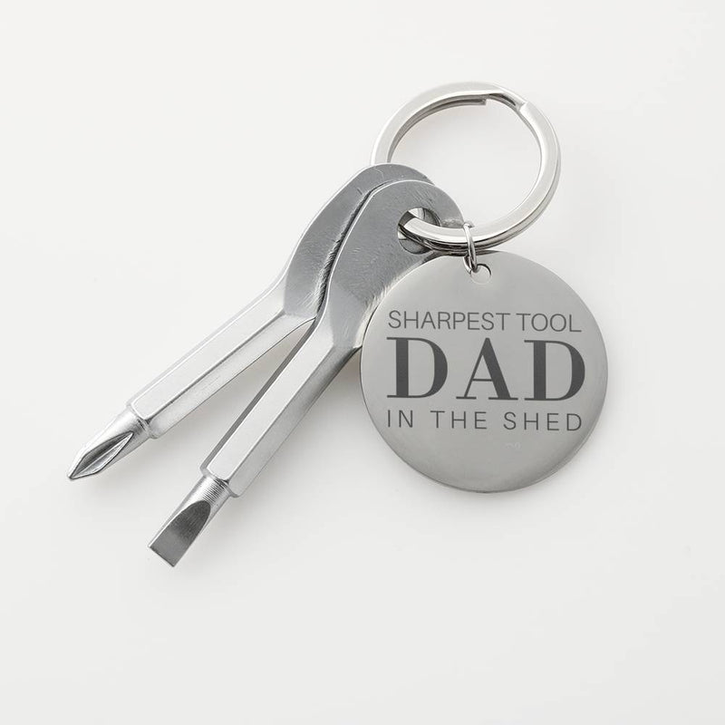 Dad Sharpest Tool in Shed Keychain