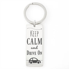 Keep Calm and Drive On Keychain