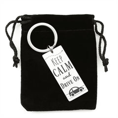 Keep Calm and Drive On Keychain