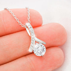 Alluring Christmas Crystal Ribbon Necklace