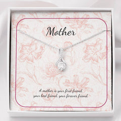 Mother's Day Necklace - Ribbon Shaped Pendant