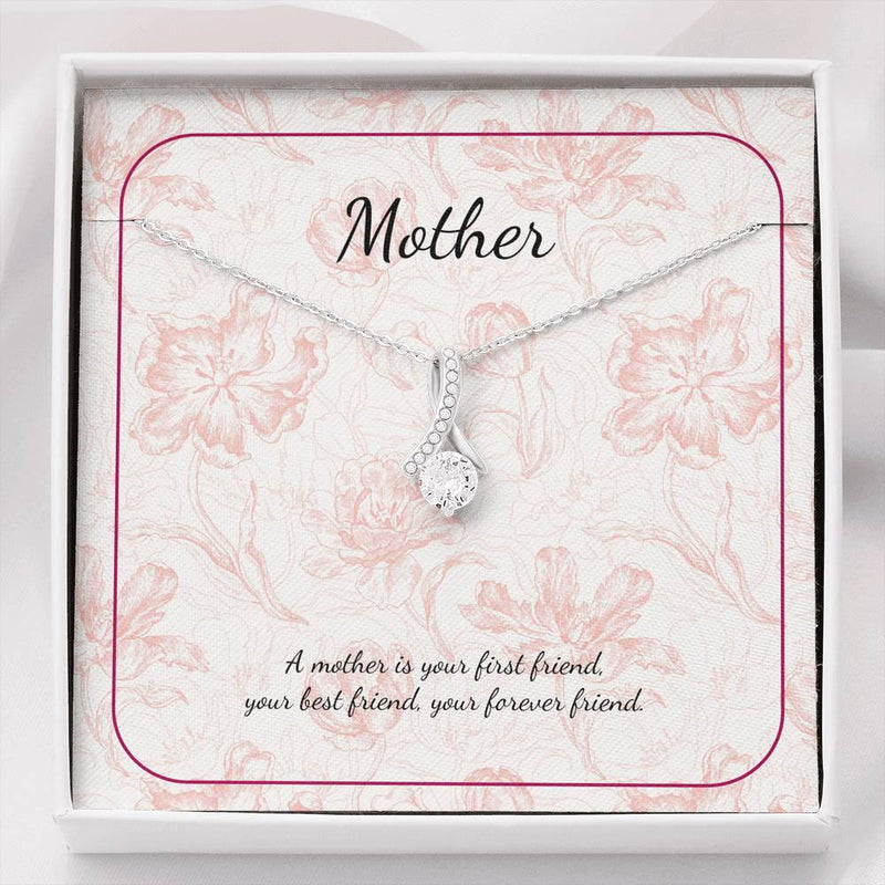 Mother's Day Necklace - Ribbon Shaped Pendant