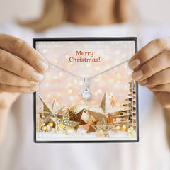 Alluring Christmas Crystal Ribbon Necklace
