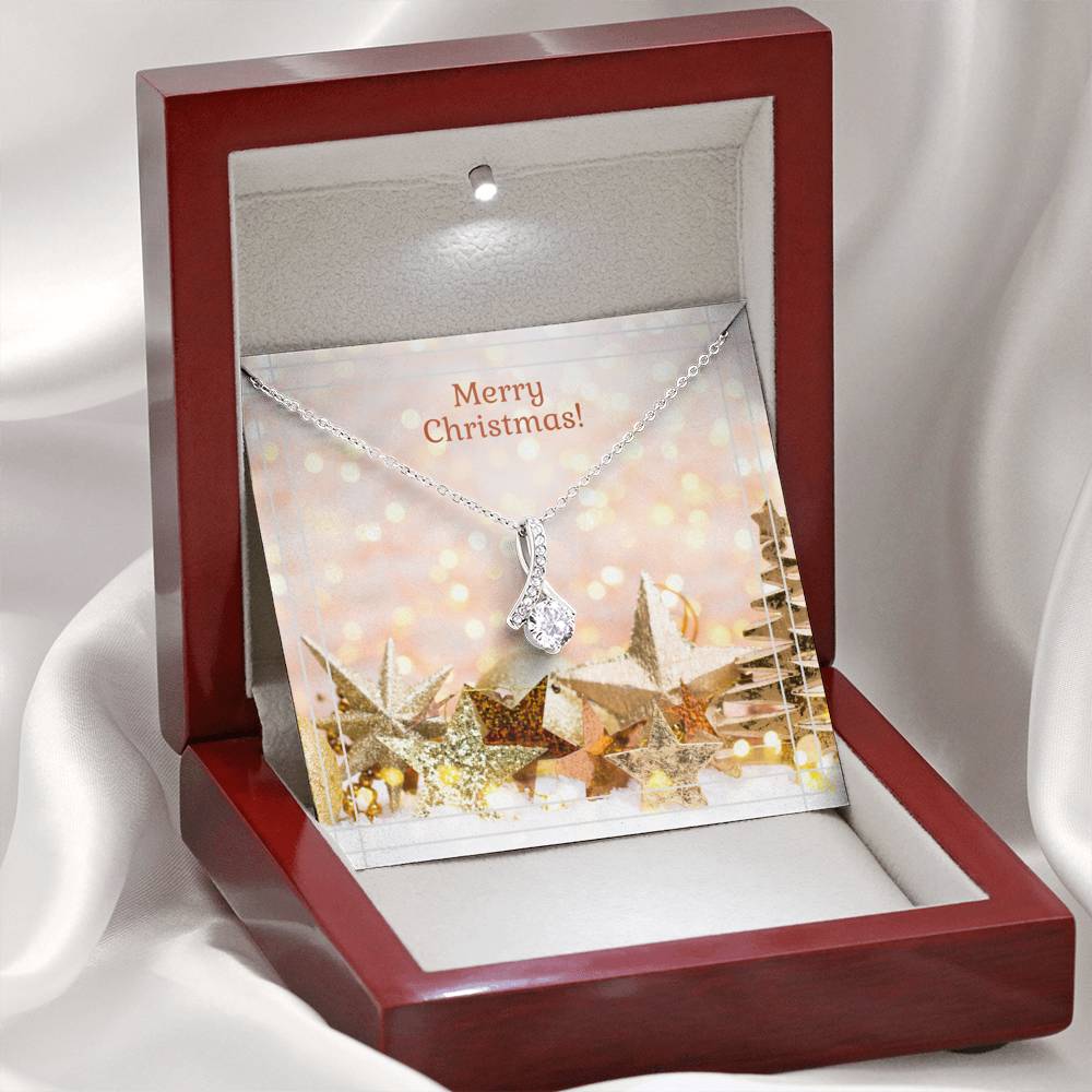 Alluring Christmas Crystal Ribbon Necklace - berkeycleanwater