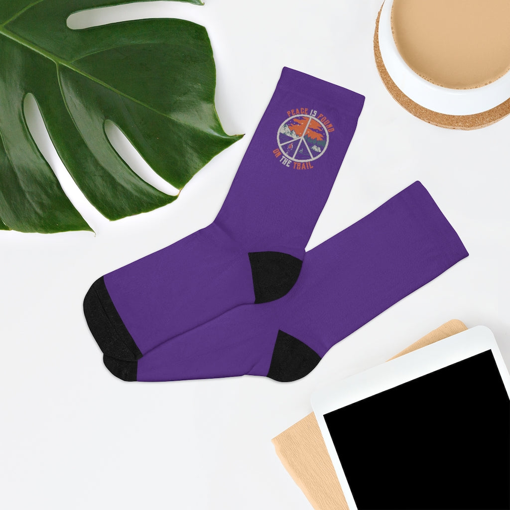 Purple Peace Is Found On The Trail Socks