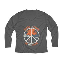 Peace Is Found On The Trail Long Sleeve Performance tee - Gray